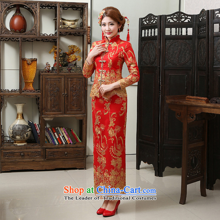 Rain-sang yi 2015 new marriage wedding dresses qipao Chinese wedding bridal dresses hotel long-sleeved long red winter women cheongsam QP567 RED S picture, prices, brand platters! The elections are supplied in the national character of distribution, so action, buy now enjoy more preferential! As soon as possible.