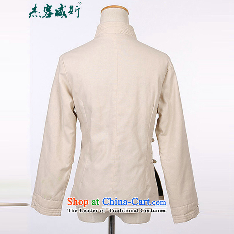 In the new kit) for winter of ethnic Chinese cotton linen collar is pressed to the word manually clip cotton robe solid color small coffee , L, Cheng Kejie, the , , , shopping on the Internet