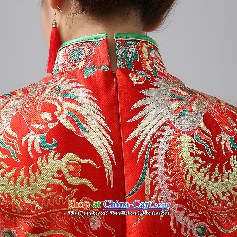 The HIV NEW 2015 marriages cheongsam red long serving Chinese antique dresses bows thick long-sleeved two kits Q0048 RED XXL, HIV Miele shopping on the Internet has been pressed.