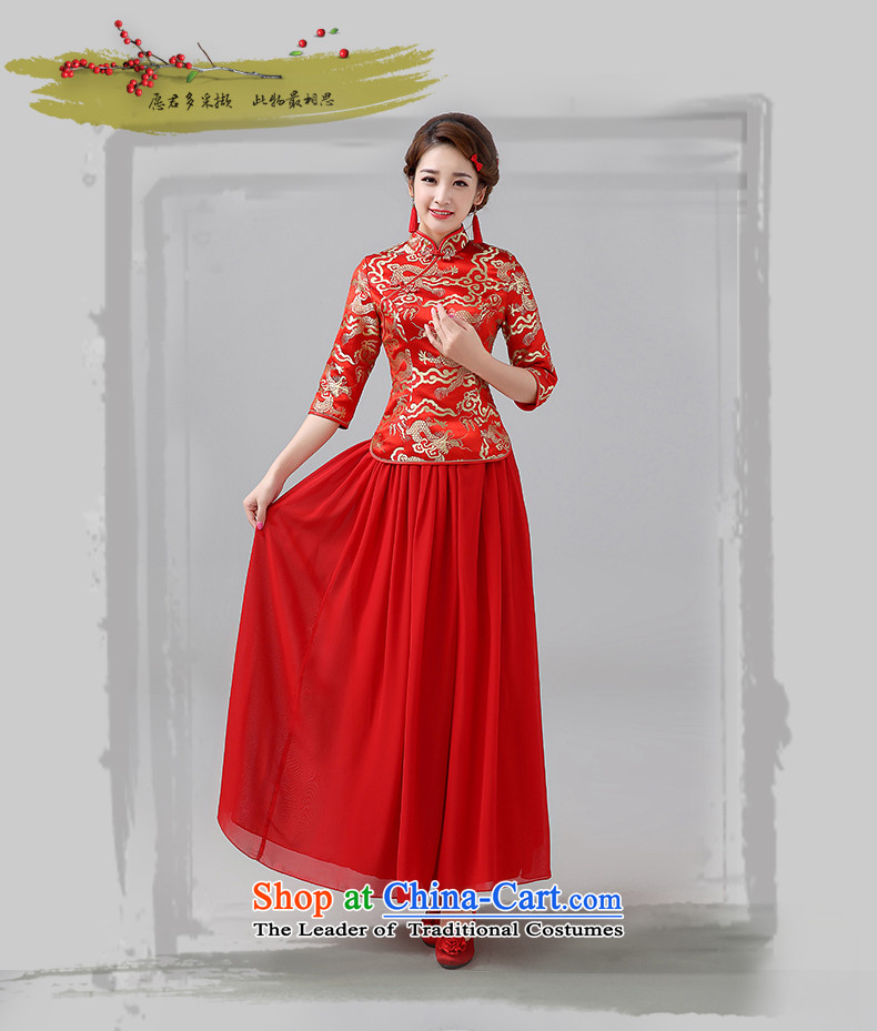 Hiv Miele marriages qipao 2015 new red long serving Chinese antique dresses bows thick long-sleeved Q0043 RED S picture, prices, brand platters! The elections are supplied in the national character of distribution, so action, buy now enjoy more preferential! As soon as possible.