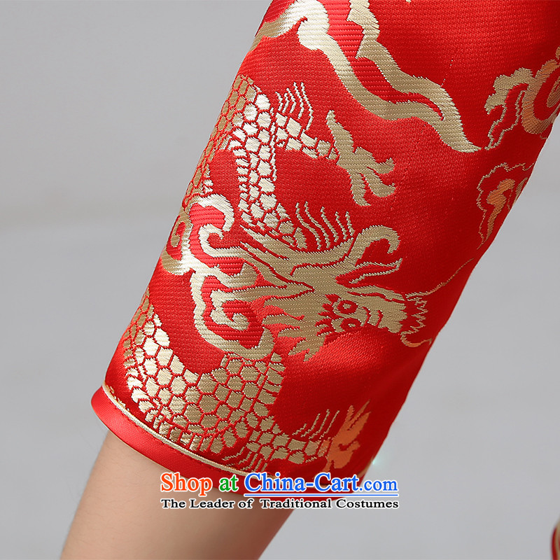 Hiv Miele marriages qipao 2015 new red long serving Chinese antique dresses bows thick long-sleeved red S, Amy Q0043 Mano , , , shopping on the Internet