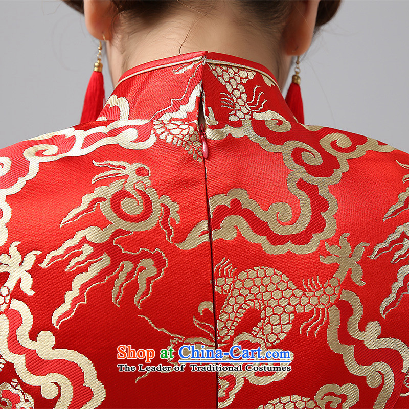 Hiv Miele marriages qipao 2015 new red long serving Chinese antique dresses bows thick long-sleeved red S, Amy Q0043 Mano , , , shopping on the Internet