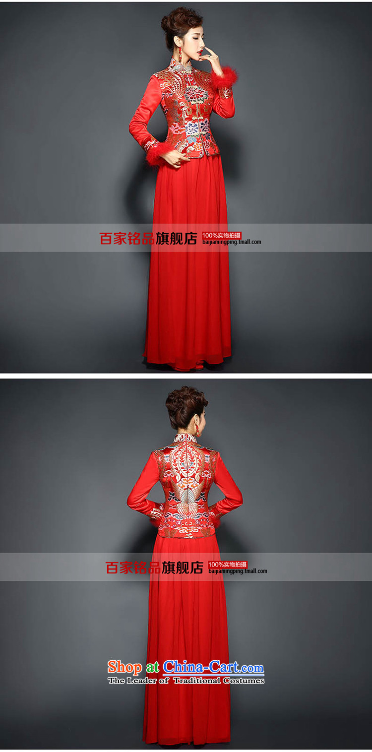 Marriage New Service bows qipao 2015 cheongsam dress marriages red long folder cotton waffle dresses retro improved autumn and winter RED M picture, prices, brand platters! The elections are supplied in the national character of distribution, so action, buy now enjoy more preferential! As soon as possible.