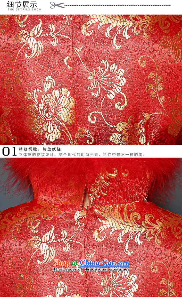 Toasting champagne qipao services 2015 winter of winter new red cotton folder long-sleeved qipao marriage thick winter clothing qipao gown brides long red L picture, prices, brand platters! The elections are supplied in the national character of distribution, so action, buy now enjoy more preferential! As soon as possible.