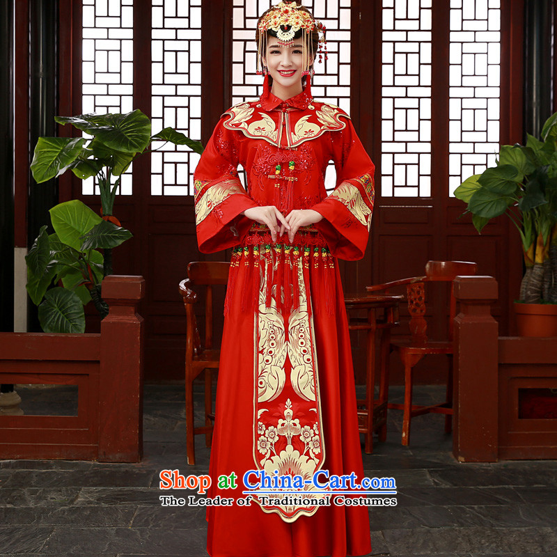 The privilege of serving-leung 2015 new wedding dress Soo Wo Service Bridal wedding dress qipao bows services use su kimono red dragon Sau Wo Service S honor of serving-leung , , , shopping on the Internet