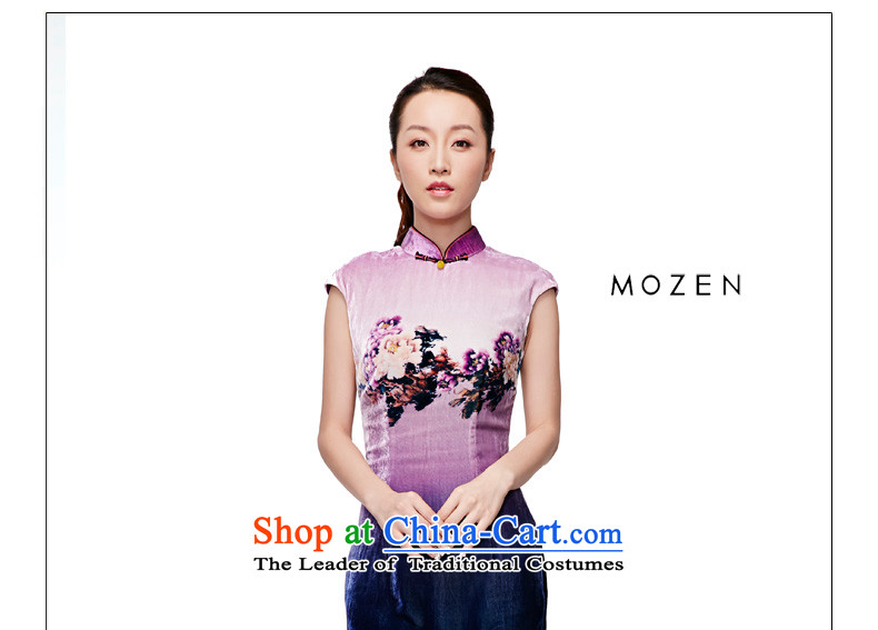 The MOZEN2015 wood really spring and summer New floral velvet short-sleeved gown female 11516 elegant qipao 17 light purple XL Photo, prices, brand platters! The elections are supplied in the national character of distribution, so action, buy now enjoy more preferential! As soon as possible.
