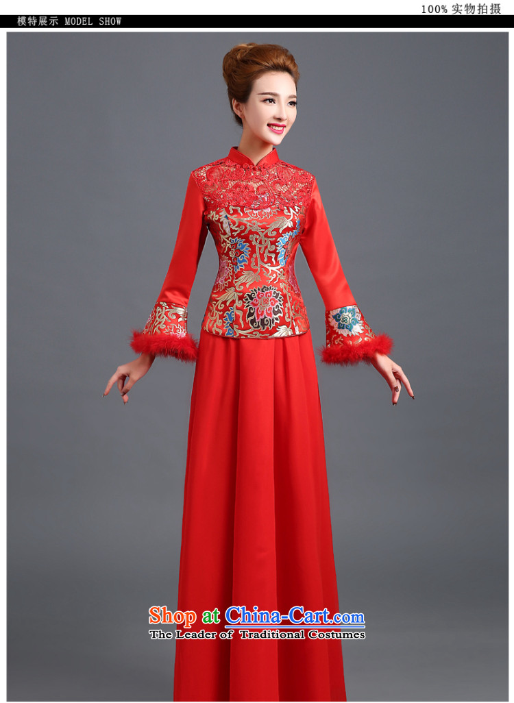 Toasting champagne bride services 2015 autumn and winter new dresses cheongsam red retro marriage bows services improved long-sleeved thick brides wedding services qipao bows Sau San Red XXL picture, prices, brand platters! The elections are supplied in the national character of distribution, so action, buy now enjoy more preferential! As soon as possible.