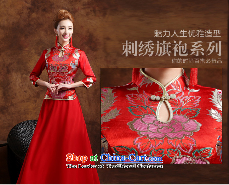 Long-sleeved long service dress winter stylish bows 2015 new marriages of Sau San winter clothing qipao winter retro bows stylish bows services cheongsam red S picture, prices, brand platters! The elections are supplied in the national character of distribution, so action, buy now enjoy more preferential! As soon as possible.