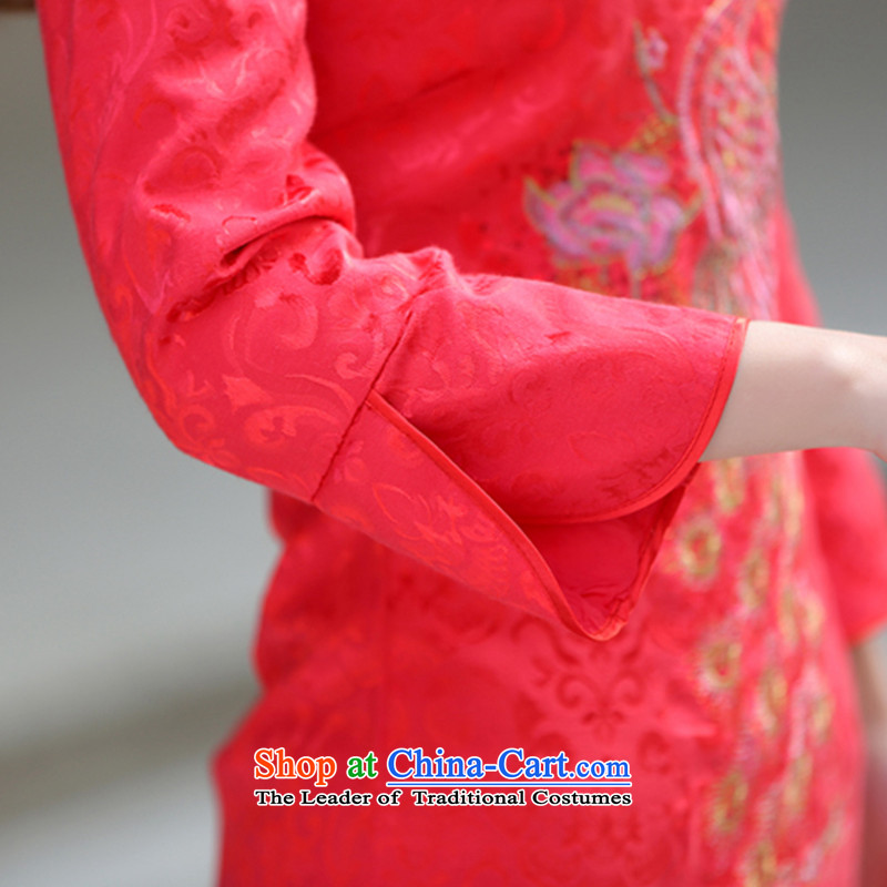 Xiaoman new summer 2015+ of Chinese Dress skirt Korean brides bows services Sau San Tong large thin graphics load cheongsam dress with skirt cheongsam dress in china red sleeved fw M+ Man Ka Bo (MAN) , , , HAO shopping on the Internet