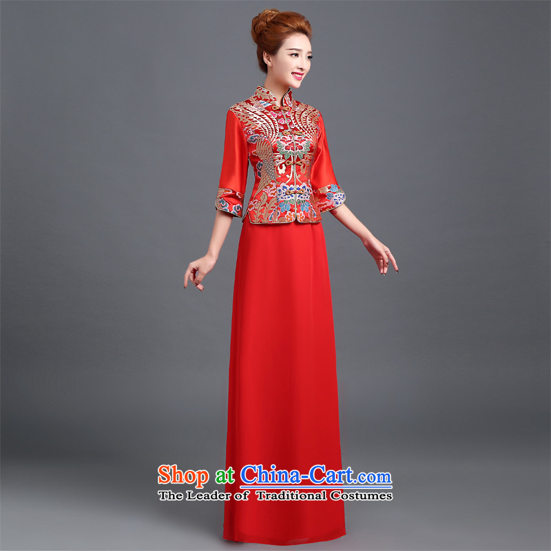 Lily Dance bows services 2015 autumn and winter cheongsam dress qipao new red retro marriages service long-sleeved Sau San bows bows services cheongsam dress red , L, Lily Dance (ball lily shopping on the Internet has been pressed.)