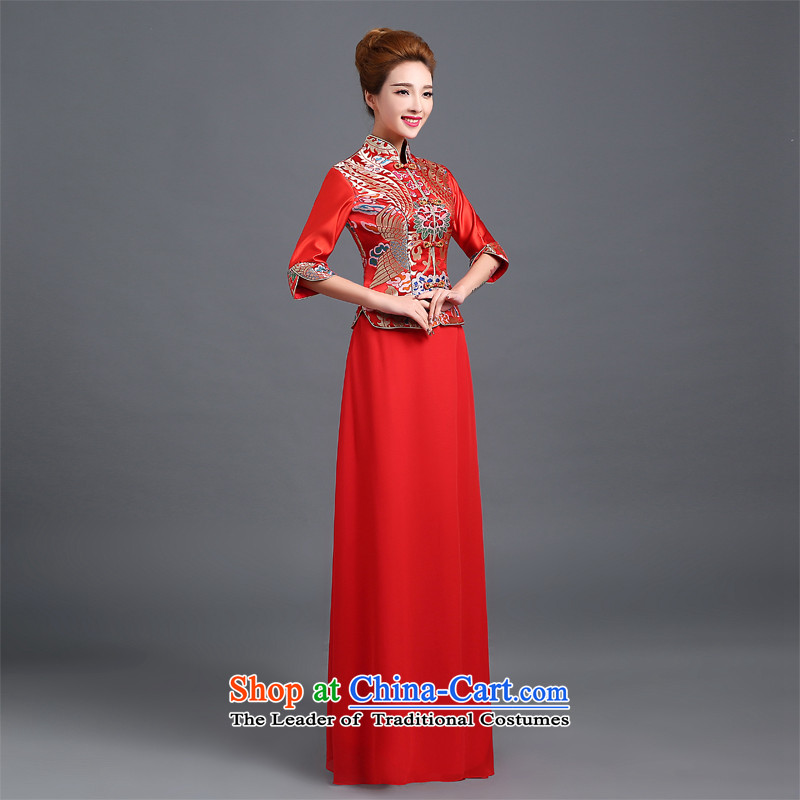 Lily Dance bows services 2015 autumn and winter cheongsam dress qipao new red retro marriages service long-sleeved Sau San bows bows services cheongsam dress red , L, Lily Dance (ball lily shopping on the Internet has been pressed.)