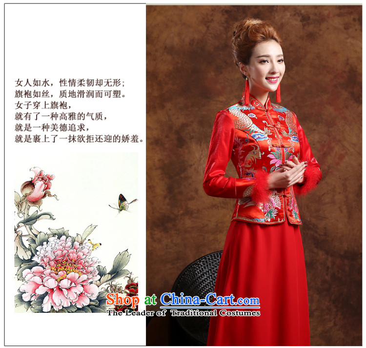 However service qipao new marriage 2015 winter bows services wedding dresses long-sleeved Chinese qipao toasting champagne marriages to dress red thick red XL Photo qipao Sau San, prices, brand platters! The elections are supplied in the national character of distribution, so action, buy now enjoy more preferential! As soon as possible.