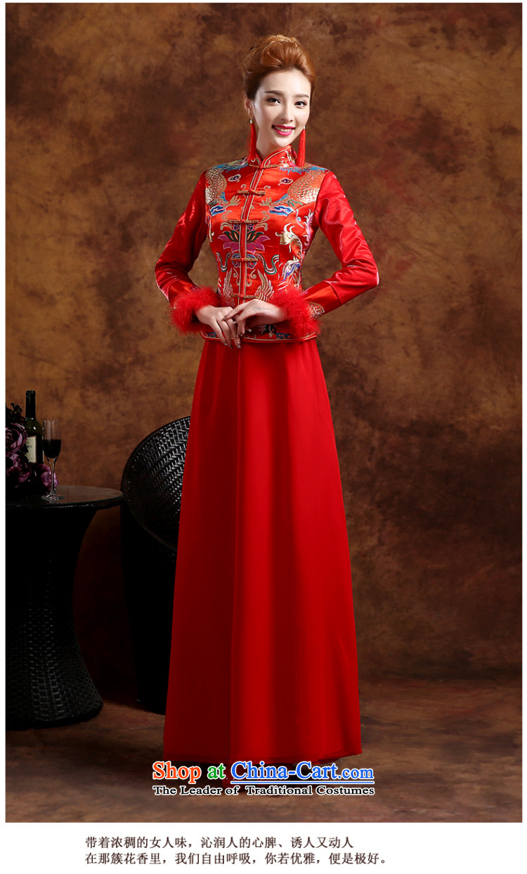 However service qipao new marriage 2015 winter bows services wedding dresses long-sleeved Chinese qipao toasting champagne marriages to dress red thick red XL Photo qipao Sau San, prices, brand platters! The elections are supplied in the national character of distribution, so action, buy now enjoy more preferential! As soon as possible.