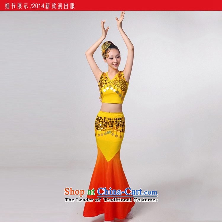 I should be grateful if you would have let the dai heung Arts Dance costumes 2015 Yunnan ethnic minorities on the peacock dance piece crowsfoot skirt will Sau San yellow S picture, prices, brand platters! The elections are supplied in the national character of distribution, so action, buy now enjoy more preferential! As soon as possible.