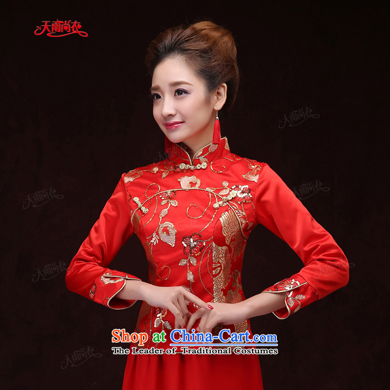 Rain-sang yi 2015 new marriage wedding dresses bows Service Bridal long-sleeved red qipao long winter Tang dynasty women S day QP571 qipao red rain coat is , , , shopping on the Internet