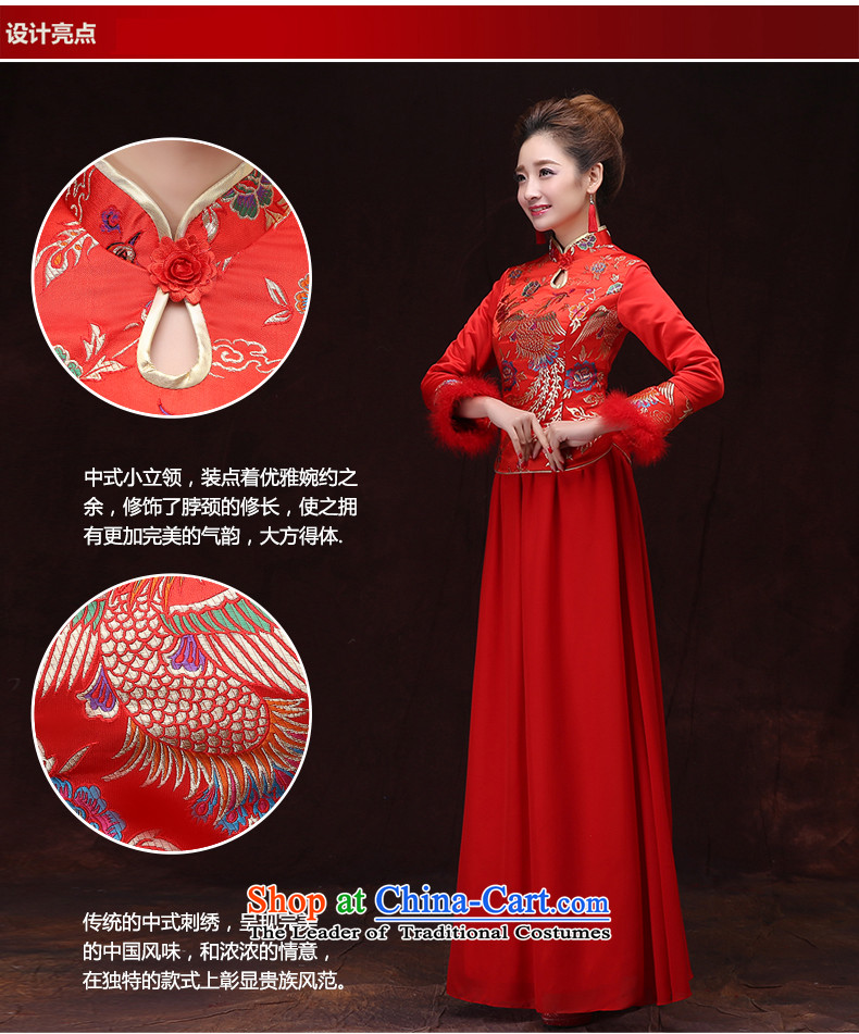 Rain-sang yi 2015 new marriage wedding dresses bride winter clothing long-sleeved long red phoenix embroidered winter women cheongsam QP572 RED L picture, prices, brand platters! The elections are supplied in the national character of distribution, so action, buy now enjoy more preferential! As soon as possible.