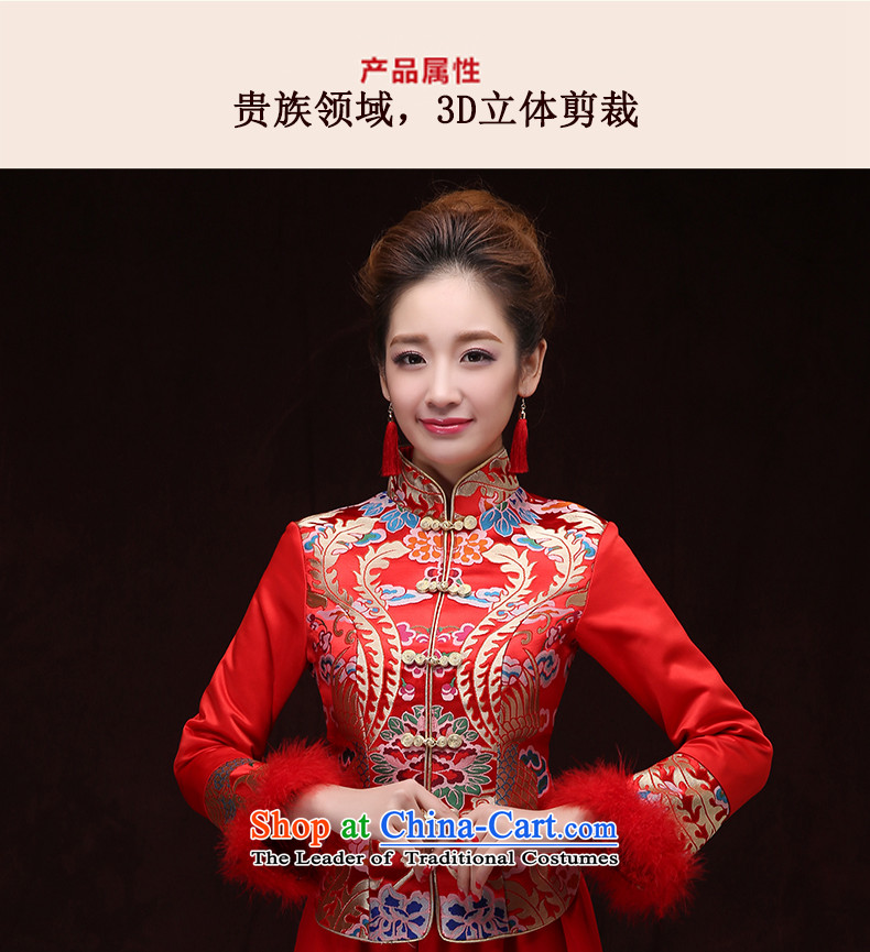 Rain-sang yi 2015 new marriage wedding dresses bows to Chinese wedding bride out hotel long-sleeved red warm in the winter of Qipao QP573 RED S picture, prices, brand platters! The elections are supplied in the national character of distribution, so action, buy now enjoy more preferential! As soon as possible.