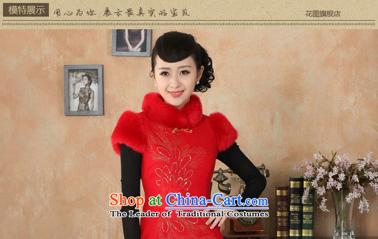 Spend winter clothing qipao figure female Tang Dynasty Chinese improved gross collar Washable Wool qipao plus COTTON SHORT? cheongsam dress dress RED M picture, prices, brand platters! The elections are supplied in the national character of distribution, so action, buy now enjoy more preferential! As soon as possible.