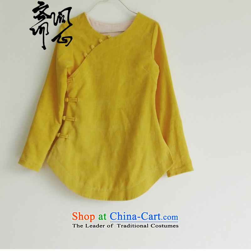 Ask the heart of Ramadan winter new products with the elections as soon as possible the girl of Chinese manual tray clip double qipao jacket WXZ1082 YELLOW?L code plain manual 15 day shipping