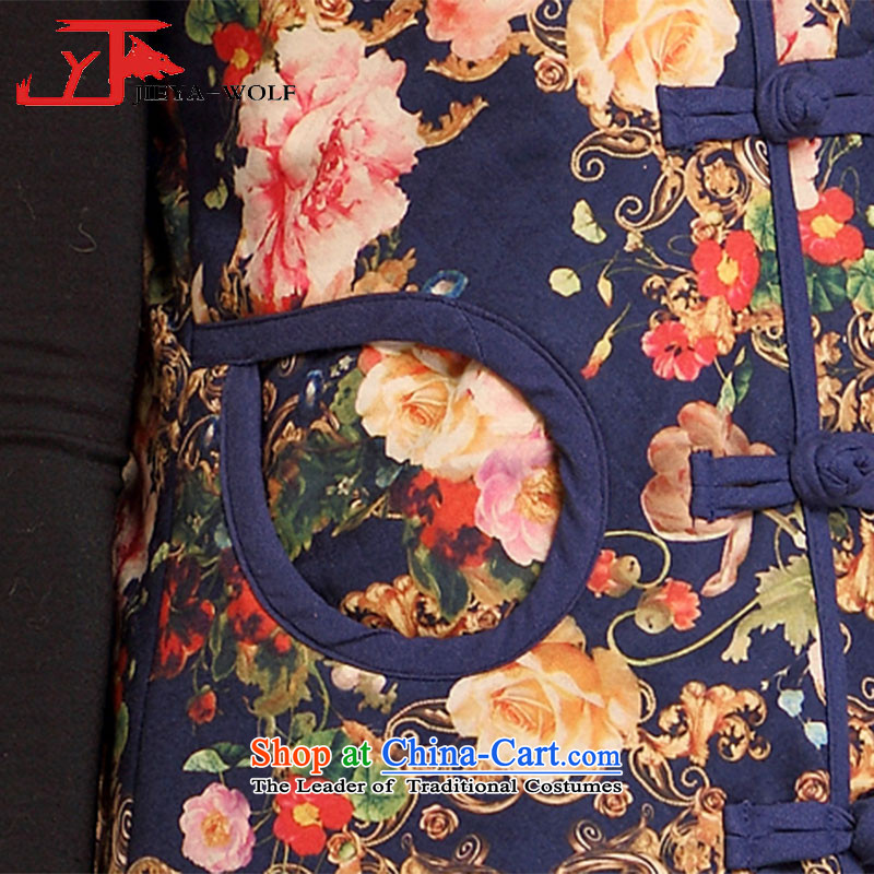 Tang Dynasty JIEYA-WOLF, female cotton vest autumn and winter New President Tang long process in the rabbit hair stylish decorated in female qipao jacket, bonus with Cap 2, rabbit hair XL,JIEYA-WOLF,,, shopping on the Internet
