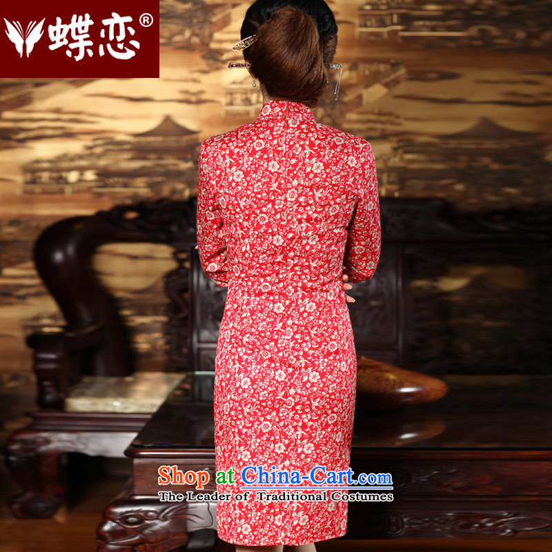 Butterfly Lovers 2015 Autumn new improved) fashion, cuff cheongsam dress retro temperament Tang dynasty qipao 49146 Navy   XXL, Butterfly Lovers , , , shopping on the Internet