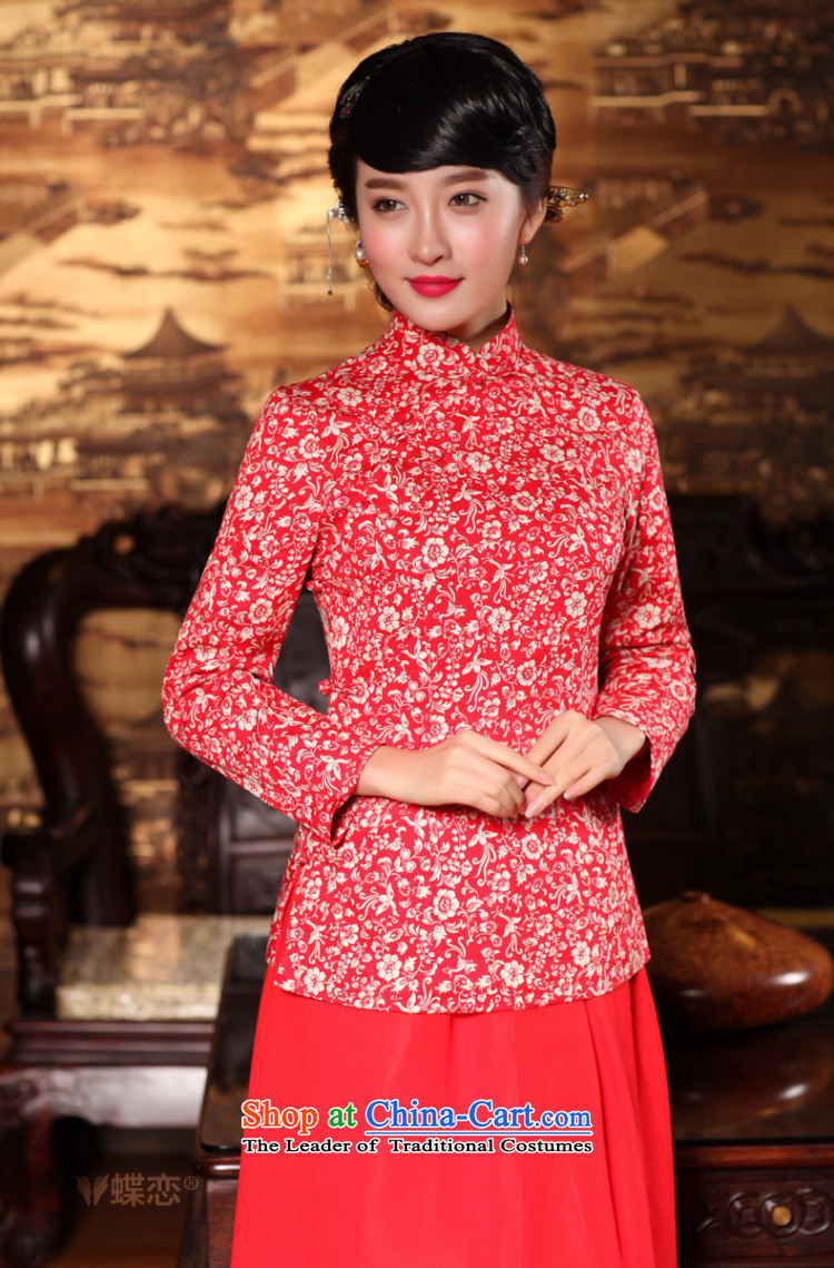 Butterfly Lovers 2015 Autumn new) disk detained Chinese improvements retro qipao shirt China Wind, Tang blouses 49150 navy blue new products for the pre-sale of S pictures 12.30, prices, brand platters! The elections are supplied in the national character of distribution, so action, buy now enjoy more preferential! As soon as possible.