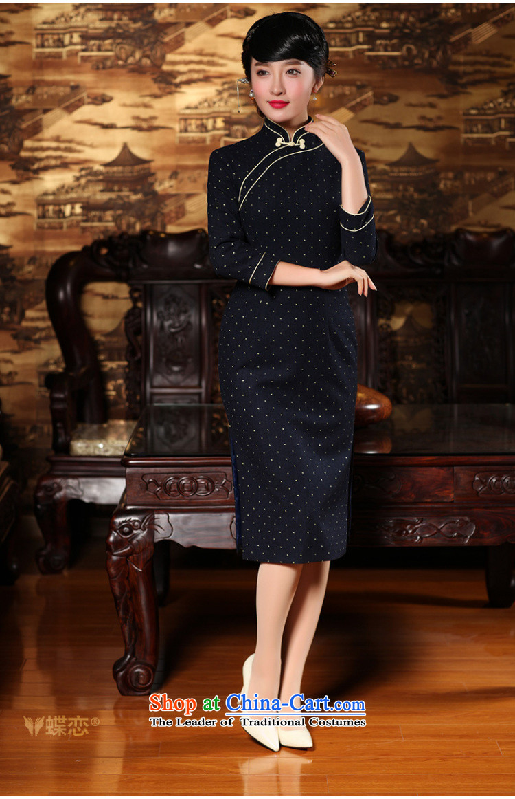 The Butterfly Lovers Winter 2015 Autumn qipao new stylish improved long cheongsam dress butterfly clip retro hair? cheongsam dress 49/43 blue dot S picture, prices, brand platters! The elections are supplied in the national character of distribution, so action, buy now enjoy more preferential! As soon as possible.