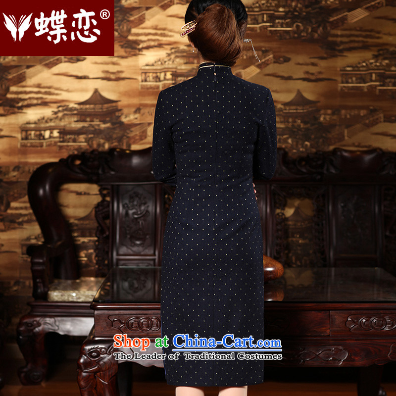 The Butterfly Lovers Winter 2015 Autumn qipao new stylish improved long cheongsam dress butterfly clip retro hair? cheongsam dress 49/43 blue dot , Butterfly Lovers , , , shopping on the Internet