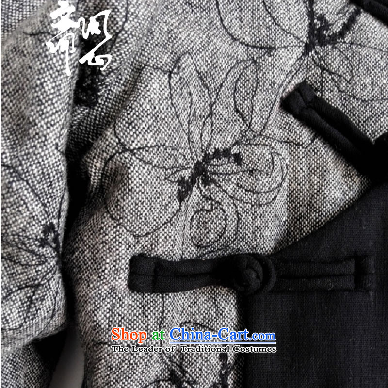 Q Shinsaibashi represented as soon as possible what electoral women fall of Chinese ethnic State stitching manually tray clip cotton jacket embroidered linen coat 1079 gray S Code 15 hand-day Shipping, ask the heart of Ramadan , , , shopping on the Intern