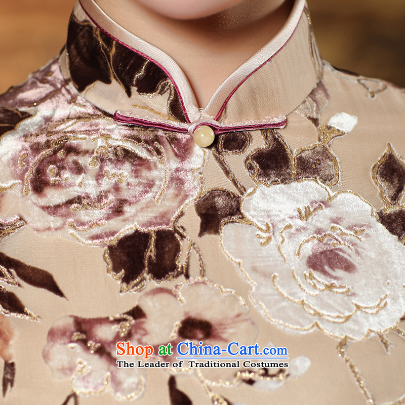 Butterfly Lovers 2015 Autumn new stylish improvement of silk cheongsam dress in sleeve length of nostalgia for the Tang dynasty qipao figure  M Butterfly Lovers , , , shopping on the Internet