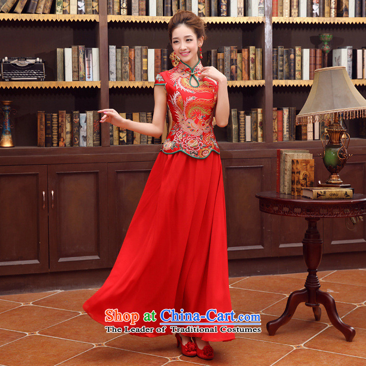 Yet a red wedding dresses long-sleeved qipao spring outfits of nostalgia for the marriage of the bride services wedding  yy6780 bows red XXL picture, prices, brand platters! The elections are supplied in the national character of distribution, so action, buy now enjoy more preferential! As soon as possible.