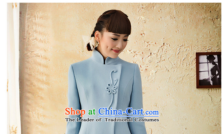 A Pinwheel Without Wind Yat Panzhihua wool long-sleeved jacket for autumn and winter so gross Women 2015. Long stand collar a wool coat Blue M picture, prices, brand platters! The elections are supplied in the national character of distribution, so action, buy now enjoy more preferential! As soon as possible.