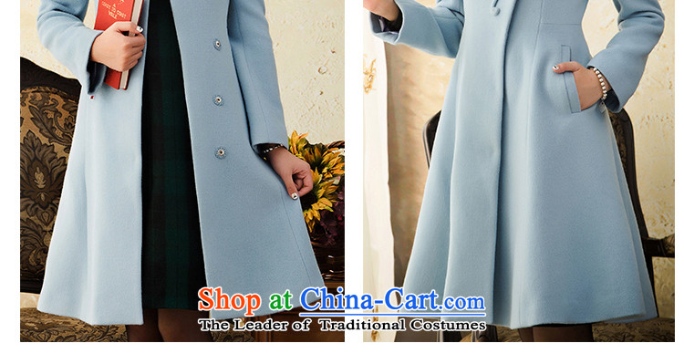 A Pinwheel Without Wind Yat Panzhihua wool long-sleeved jacket for autumn and winter so gross Women 2015. Long stand collar a wool coat Blue M picture, prices, brand platters! The elections are supplied in the national character of distribution, so action, buy now enjoy more preferential! As soon as possible.