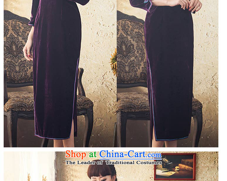 The elections as soon as possible to take advantage of the prevailing breezes flower lady Yat Chu new long-sleeved) Long Kim scouring pads 7 cuff high qipao the forklift truck Black XL Photo, prices, brand platters! The elections are supplied in the national character of distribution, so action, buy now enjoy more preferential! As soon as possible.
