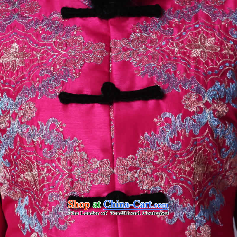 Sau Kwun Tong and glistening Chinese Tang dynasty for gross Ms. Mama Ms. winter clothing cotton robe COAT 2014 NEW TM3934 XXL, red-soo of the Kwun Tong shopping on the Internet has been pressed.