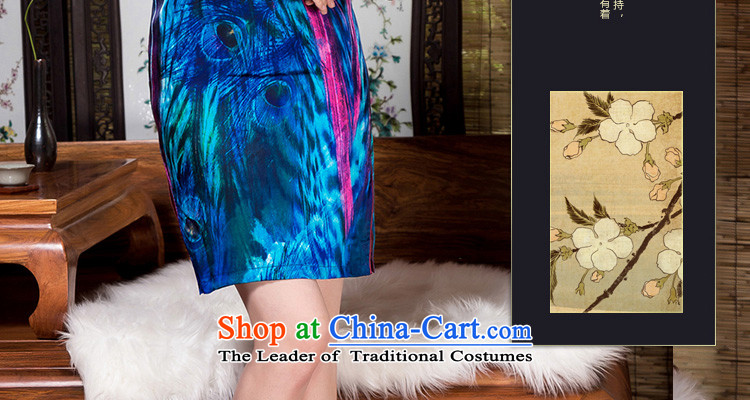 The Seal of autumn and winter, Heavyweight Silk Cheongsam stamp improved retro daily Ms. herbs extract cheongsam dress blue S picture, prices, brand platters! The elections are supplied in the national character of distribution, so action, buy now enjoy more preferential! As soon as possible.