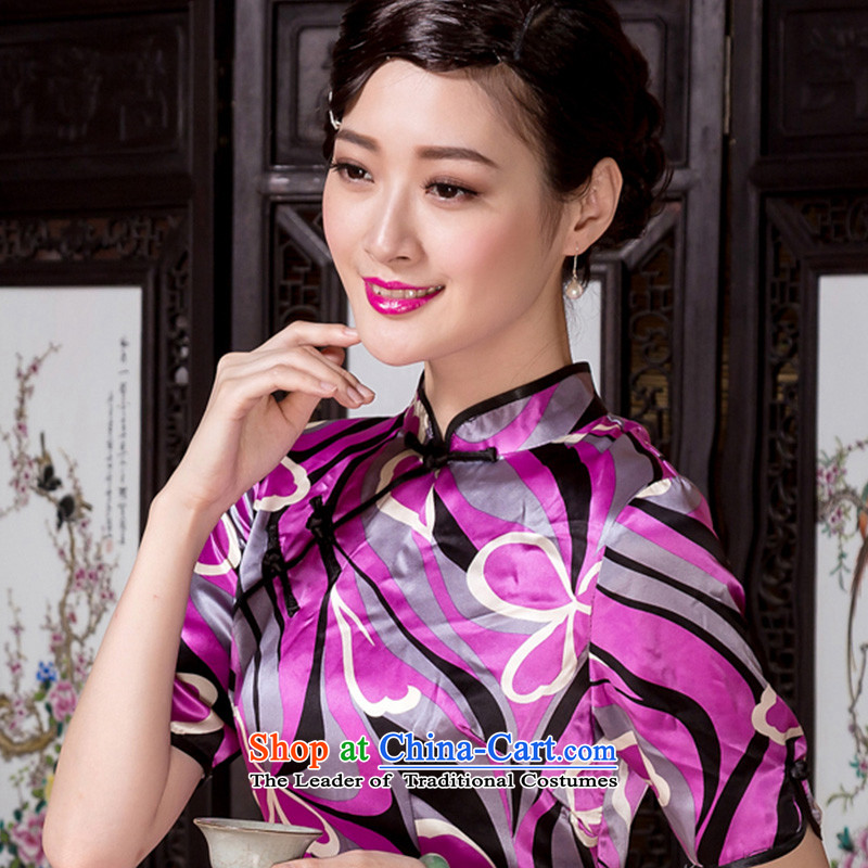  The autumn 2015 decreased by NARS heavyweight Silk Cheongsam elegant in-the-know retro improvement cuff abstract cheongsam dress color picture stamp M seal decreased by , , , shopping on the Internet