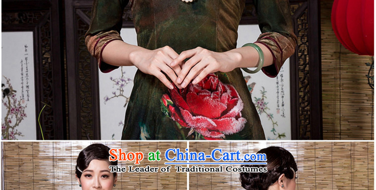 The seal of the autumn and winter 2015 new stamp elegant qipao positioning velvet retro look, Ms. improved cheongsam dress photo color pictures, prices, XL brand platters! The elections are supplied in the national character of distribution, so action, buy now enjoy more preferential! As soon as possible.