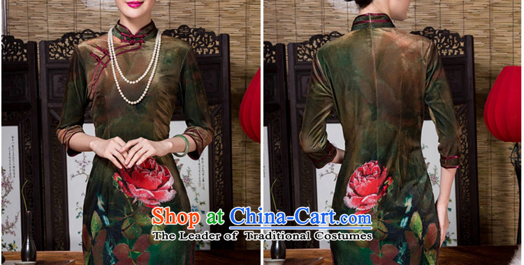 The seal of the autumn and winter 2015 new stamp elegant qipao positioning velvet retro look, Ms. improved cheongsam dress photo color pictures, prices, XL brand platters! The elections are supplied in the national character of distribution, so action, buy now enjoy more preferential! As soon as possible.