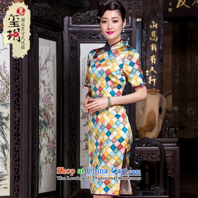 Seal of the Republic of Korea, New autumn 2015 style sub heavyweight silk cheongsam dress qipao daily Ms. banquet picture color XXL, seal decreased by , , , shopping on the Internet