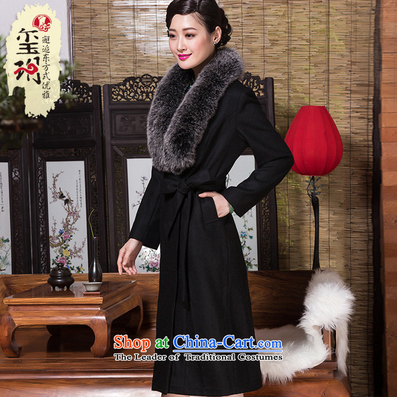 The seal of the Winter 2015 wool coat luxury fox gross? for commuting retro in OL long coats black windbreaker , L, seal decreased by , , , shopping on the Internet