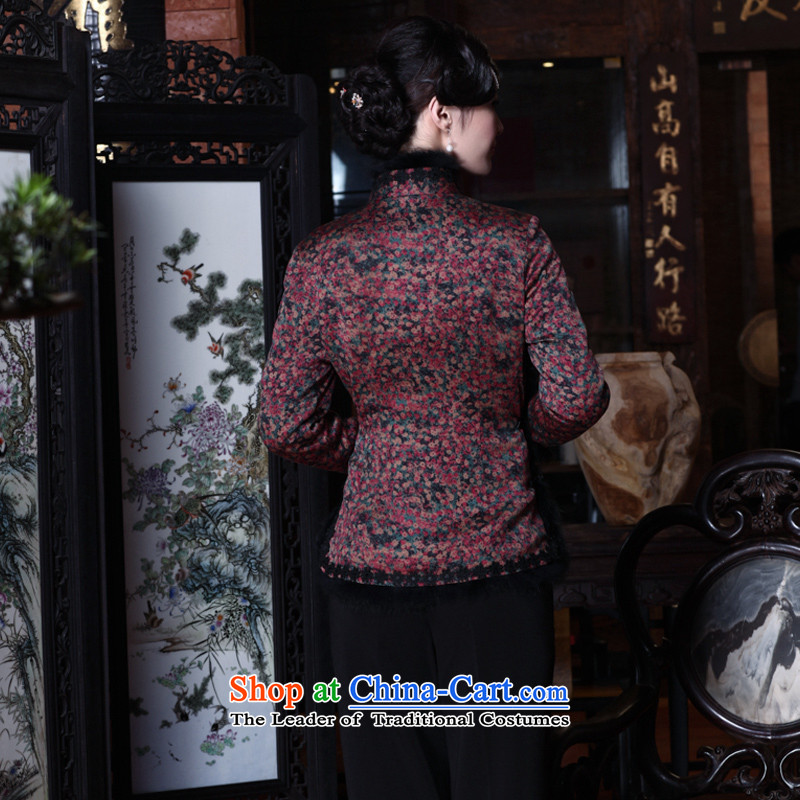 The seal of the Winter 2015 new ethnic Tang dynasty long-sleeved warm silk floral cotton shirt disc folder qipao deduction picture color S seal decreased by , , , shopping on the Internet