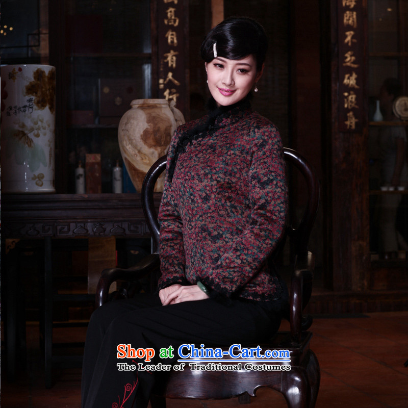 The seal of the Winter 2015 new ethnic Tang dynasty long-sleeved warm silk floral cotton shirt disc folder qipao deduction picture color S seal decreased by , , , shopping on the Internet