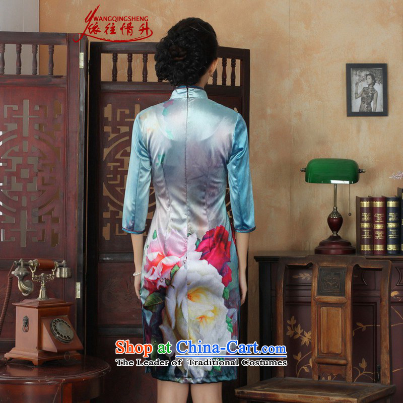 In accordance with the Love l autumn and winter new women's national wind poster Kim scouring pads Sau San 7 cuff qipao skirt figure , L, in accordance with the Love l , , , shopping on the Internet