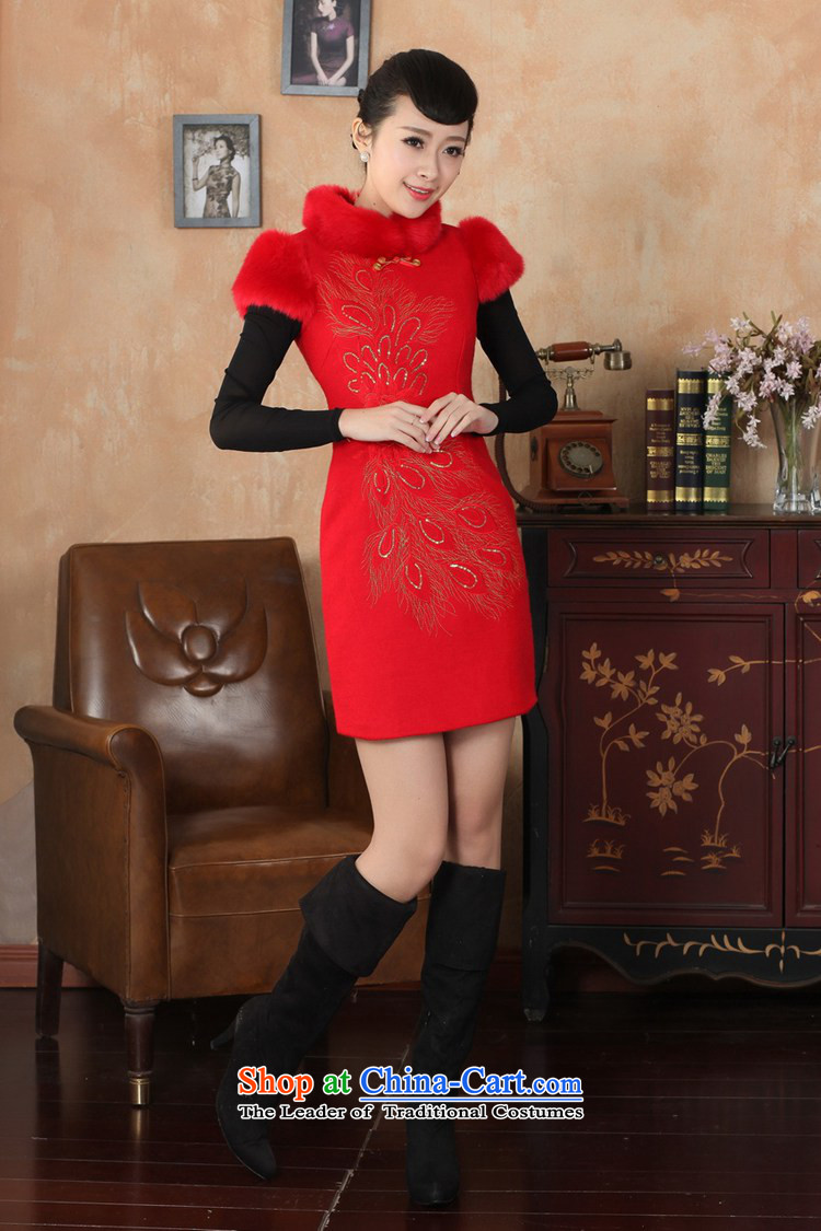 In accordance with the love new improvement in winter Tang Gown cheongsam collar suit sleeveless women cheongsam dress Sau San ancient /Y0030# RED S picture, prices, brand platters! The elections are supplied in the national character of distribution, so action, buy now enjoy more preferential! As soon as possible.