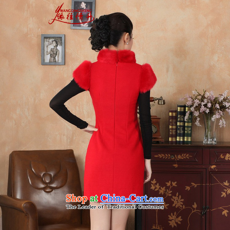 In accordance with the love new improvement in winter Tang Gown cheongsam collar suit sleeveless women cheongsam dress Sau San /Y0030# RED S, in accordance with the old love l , , , shopping on the Internet