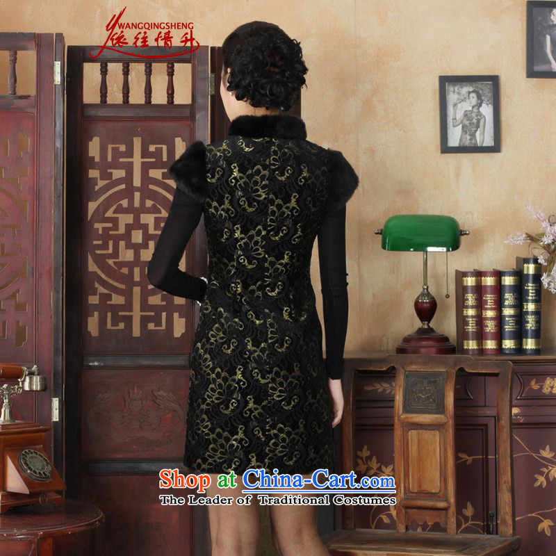 In accordance with the Love l new winter Tang dynasty qipao retro improved lace sleeveless cheongsam dress Sau San figure in love L XL, , , , shopping on the Internet