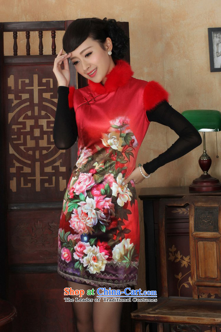 In accordance with the Love l winter improved Tang dynasty cheongsam collar poster Classic tray clip sleeveless cheongsam dress -C rocketed to Sau San M picture, prices, brand platters! The elections are supplied in the national character of distribution, so action, buy now enjoy more preferential! As soon as possible.