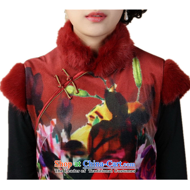 In accordance with the Love l winter improved Tang dynasty cheongsam collar poster Classic tray clip sleeveless cheongsam dress rocketed to Sau San -C , M, in accordance with the Love l , , , shopping on the Internet