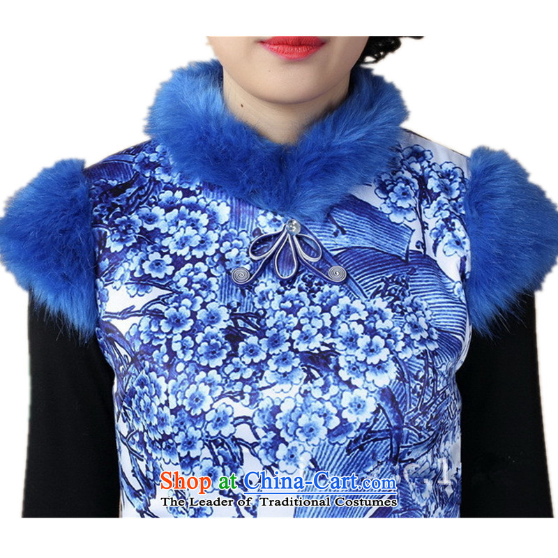 In accordance with the love spring new winter in Tang Dynasty qipao retro improved collar stitching poster qipao skirt as shown ( ) in accordance with love L XL, , , , shopping on the Internet
